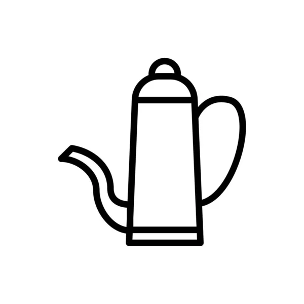 Teapot outline icon. vector illustration. Isolated on white back — Stock Vector