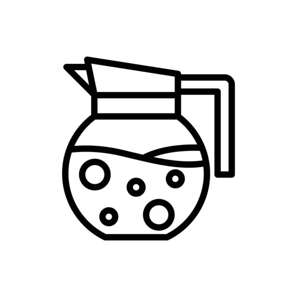 Koffie theepot outline icoon. vectorillustratie. Geïsoleerd op waarom — Stockvector
