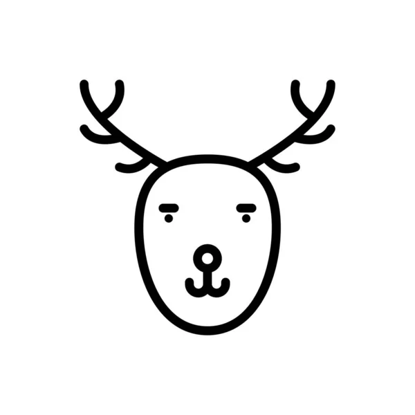 Icono de contorno de reno. ilustración vectorial. Aislado en ba blanca — Vector de stock