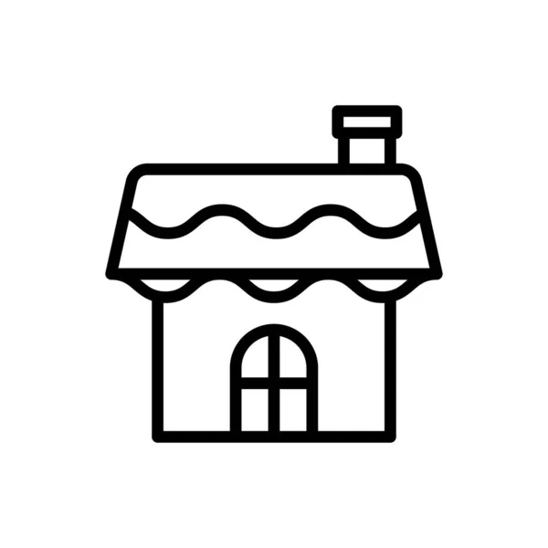Значок контура дома. векторная иллюстрация. Изолированный на белом заднике — стоковый вектор