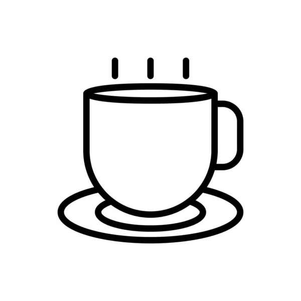 Taza de café icono contorno. ilustración vectorial. Aislado sobre blanco — Vector de stock