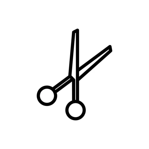 Иконка контура ножниц. векторная иллюстрация. Изолированный на белом баке — стоковый вектор