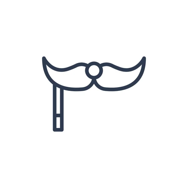 Moustache icon in outline style. vector illustration and editabl — Stock Vector