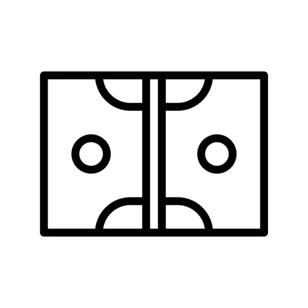 Symbolvolleyballfeld im Umrissstil. Vektorillustration und Bearbeitung — Stockvektor