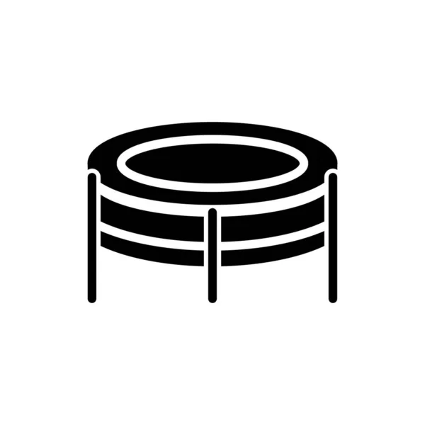 Symbol-Trampolin im Glyphen-Stil. Vektorillustration und editierbar — Stockvektor