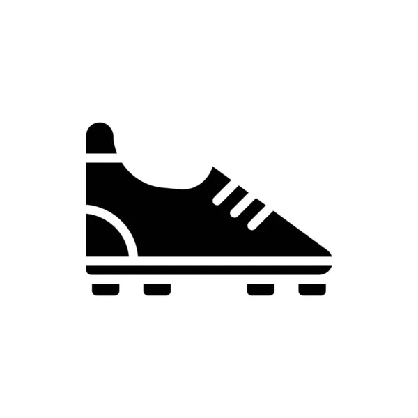Icon παπούτσια ποδοσφαίρου σε στυλ glyph. διανυσματική απεικόνιση και επεξεργασία — Διανυσματικό Αρχείο