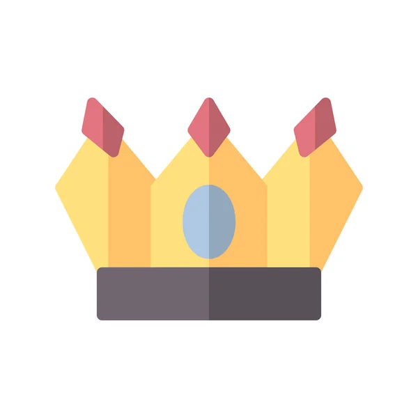아이콘 왕관은 플랫 스타일로 되어 있고. 벡터 삽화와 편집 가능 한 스트릭 — 스톡 벡터