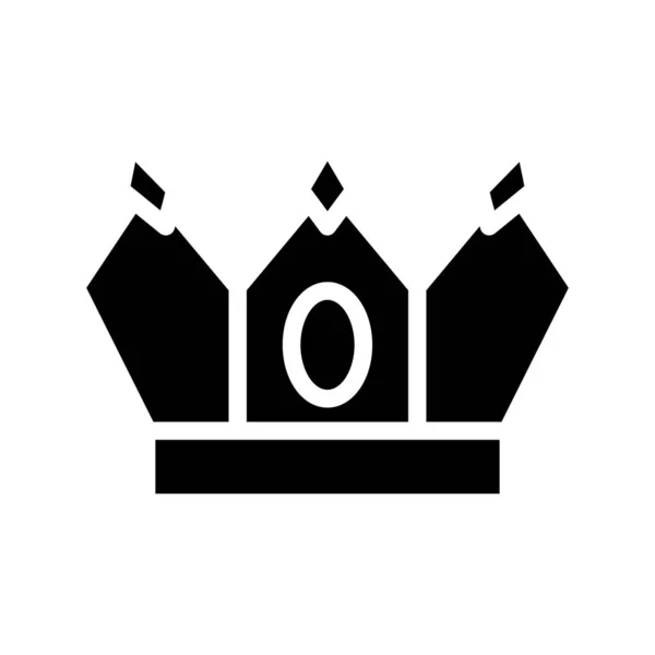 Icon crown in glyph style. vector illustration and editable stro — Stock Vector