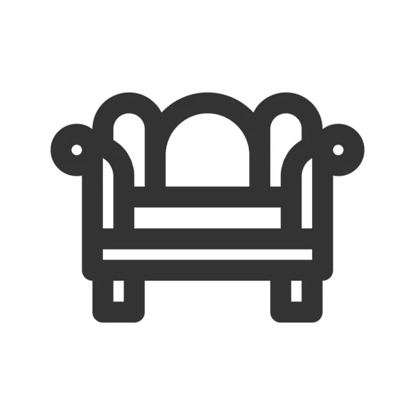 -Icon-Couch im Outline-Stil. Vektorillustration und editierbare st — Stockvektor