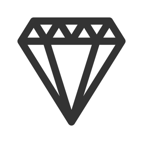 Icono de diamante en estilo de contorno. ilustración vectorial y editable — Vector de stock