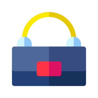 Simge çantası düz stil. Vektör illüstrasyonu ve düzenlenebilir str