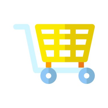 Düz stil ikon alışveriş arabası. vektör illüstrasyonu ve düzenleme