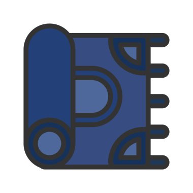 Çizgisel renk şeklinde ikon halı. Vektör illüstrasyon ve düzenleme