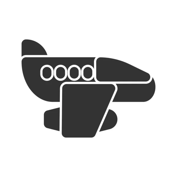 Icon airplane in glyph style. vector illustration and editable s — 스톡 벡터