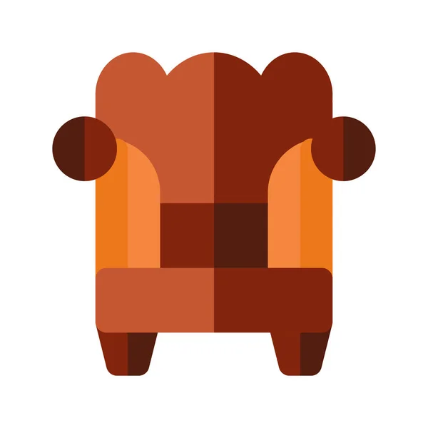 Icon armchair in flat style. vector illustration and editable st — Stock Vector