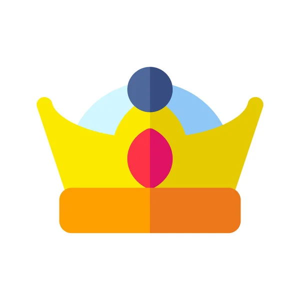 Icon crown in flat style. vector illustration and editable strok — Stock Vector
