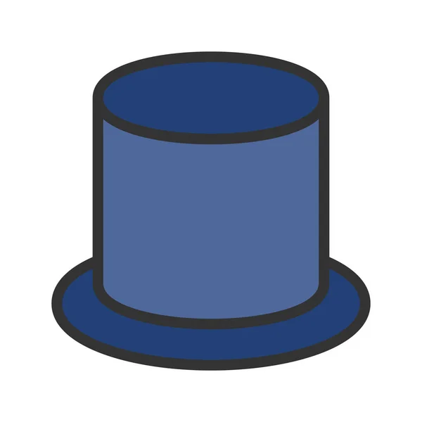 Ikon bowler hatt i linjal färg stil. vektor illustration och e — Stock vektor