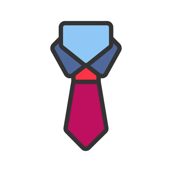 Cravatta icona in stile lineare colore. illustrazione vettoriale e modifica — Vettoriale Stock
