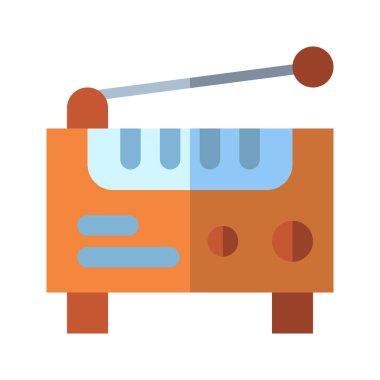 Düz stil ikon radyo. vektör illüstrasyonu ve düzenleme