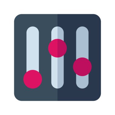 Düz biçimde simge eşitleyici. Vektör illüstrasyonu ve düzenlenebilir s