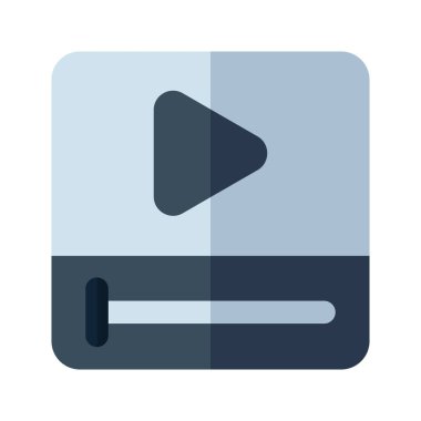 Simge videosu düz bir şekilde yayınlanıyor. vektör illüstrasyonu ve düzenleme