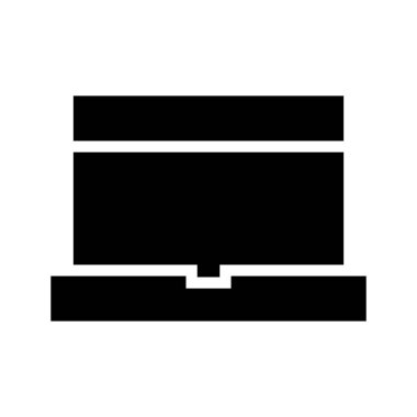 Simge dizüstü bilgisayarı kabartma şeklinde. Vektör illüstrasyonu ve düzenlenebilir str