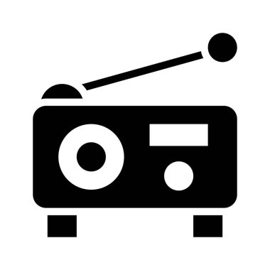 Simge telsizi kabartma şeklinde. Vektör illüstrasyonu ve düzenlenebilir stro