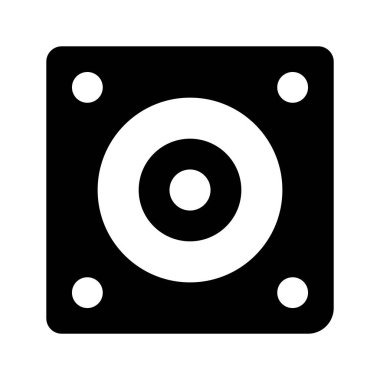 Kabartma şeklinde simge hoparlörü. Vektör illüstrasyonu ve düzenlenebilir st