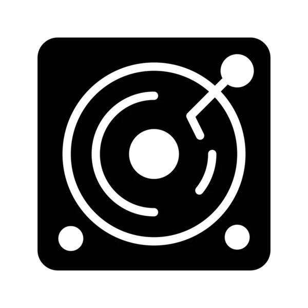 Icono reproductor de discos en estilo glifo. ilustración vectorial y edita — Vector de stock