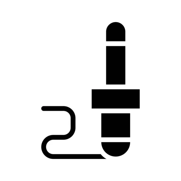 Symbol-Audio-Buchse im Glyphen-Stil. Vektorillustration und editierbar — Stockvektor