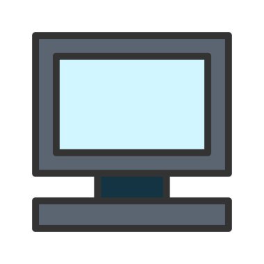 Çizgisel renkli ikon televizyon. vektör çizimi ve e