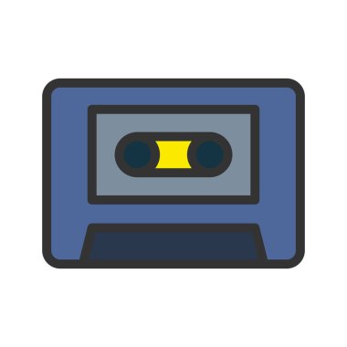 Çizgisel renk tarzında ikon ses kaseti. vektör illüstrasyonu a