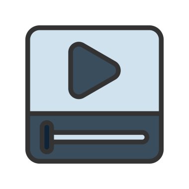 Çizgisel renk şeklinde ikon video akışı. vektör illüstrasyonu 