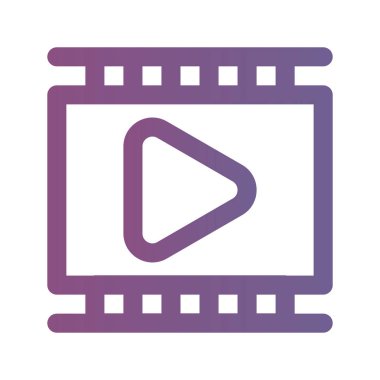 Çizgisel gradyan tarzında ikon video oynatıcı. vektör illüstrasyonu 