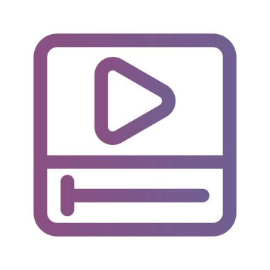 Lineal Gradient tarzında ikon video yayını. vektör illüstrati