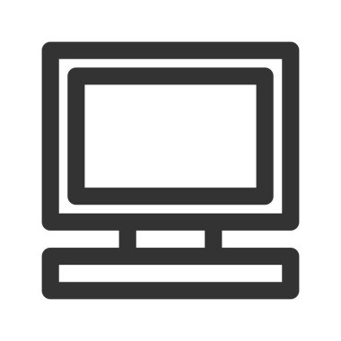 Simge televizyonu hizada. Vektör illüstrasyonu ve düzenlenebilir 