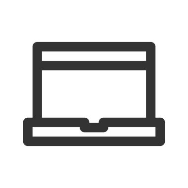 Simge dizüstü bilgisayarı. Vektör illüstrasyonu ve düzenlenebilir stro