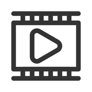 Satır biçiminde ikon video oynatıcı. vektör illüstrasyonu ve düzenlenebilir