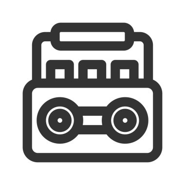 Satır biçiminde simge bandı. Vektör çizimi ve düzenlenebilir vuruş