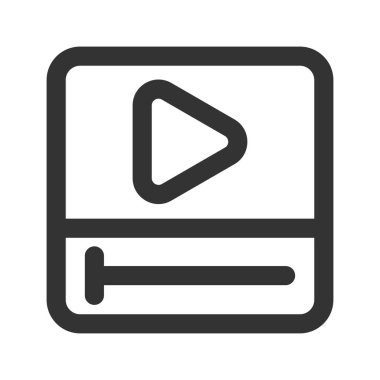 Satır biçiminde ikon video akışı. vektör illüstrasyonu ve düzenleme