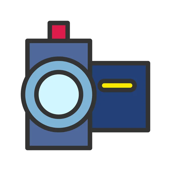 stock vector Icon video camera in lineal color style. vector illustration and