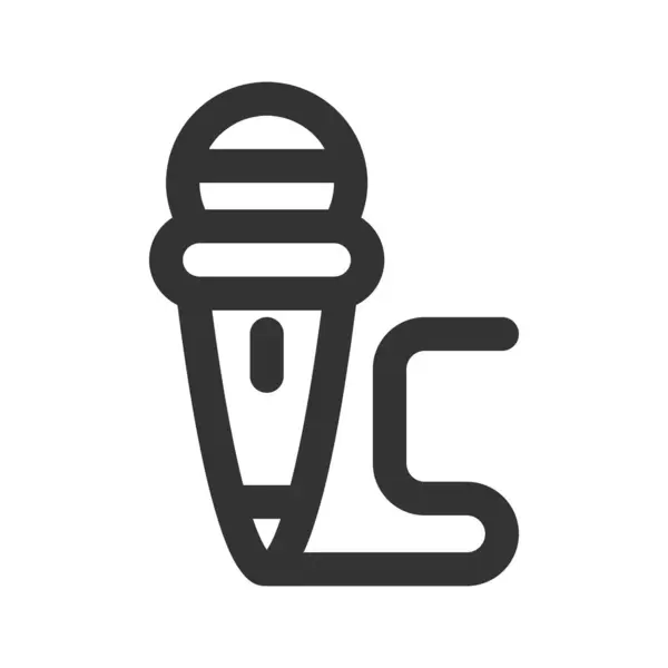 Microphone d'icône en style ligne. illustration vectorielle et modifiable — Image vectorielle