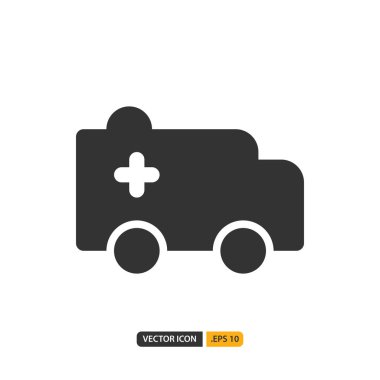 Ambülans simgesi. Vektör logosu tasarım şablonu. Kip