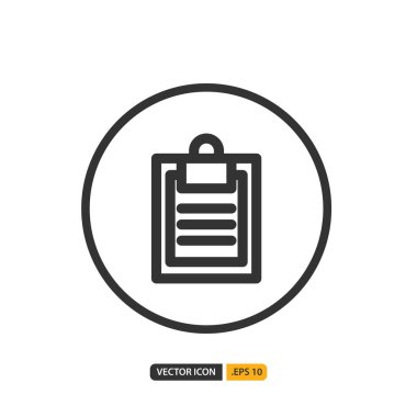 Tıbbi rapor simgesi ana hatlarıyla. Vektör logo dizayn şablonu