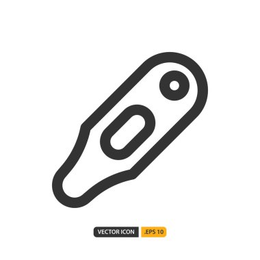 Termometre simgesi satır biçiminde. Vektör logosu tasarım şablonu. Kip