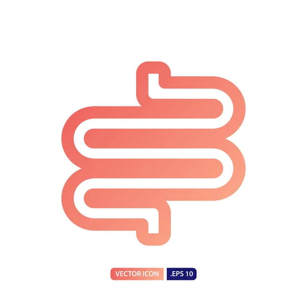 Ícone do intestino em estilo gradiente linear. Vector logotipo design temp — Vetor de Stock