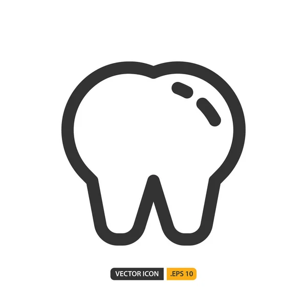 Tooth icon in line style. Vector logo design template. Modern de — Stock Vector