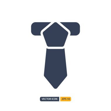 Beyaz arkaplanda Glyph tarzı bir kravat simgesi izole edildi. Senin için.