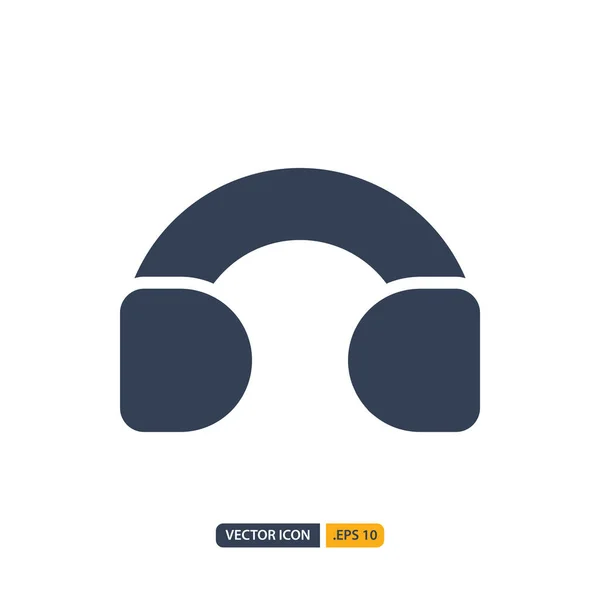 Icône casque dans le style Glyphe isolé sur fond blanc. pour yo — Image vectorielle