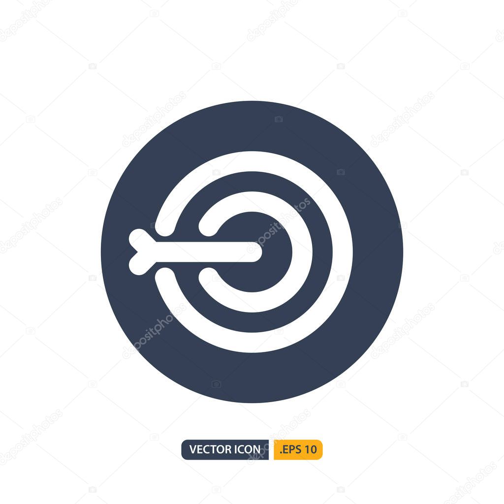 Target icon in Glyph style isolated on white background. for your web site design, logo, app, UI. Vector graphics illustration and editable stroke. EPS 10.